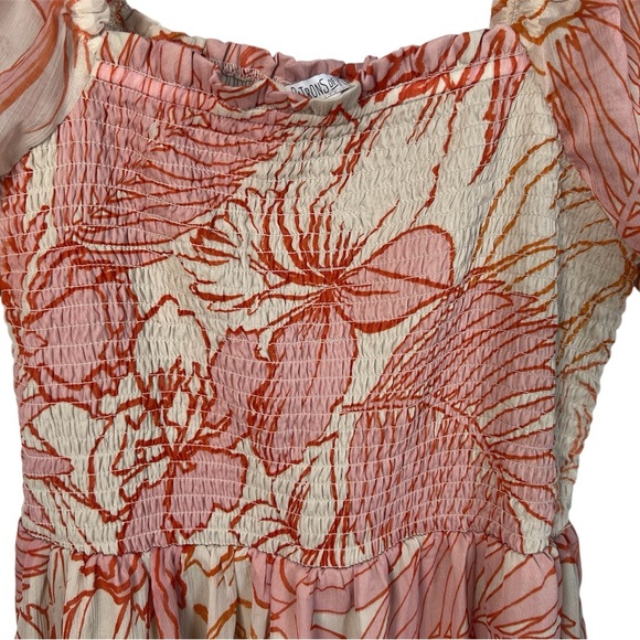 Patrons of Peace Pink and Orange Floral Maxi Dress Size Large - Picture 4 of 8